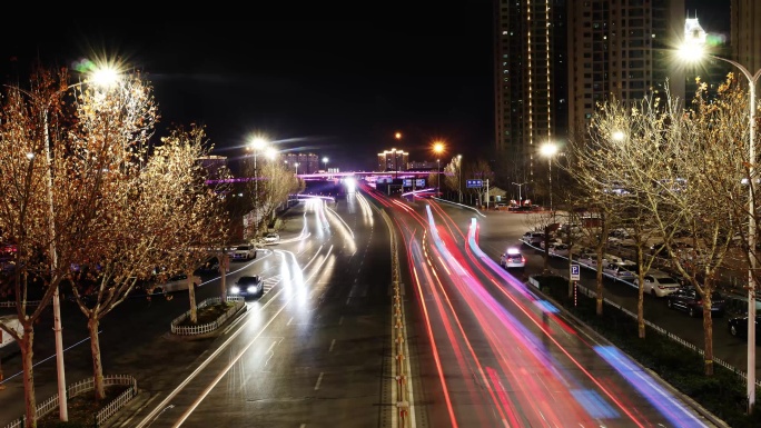 城市车流线夜景