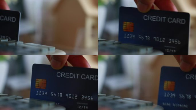 金融信用卡支付理念:刷卡通过PIN码终端机进行支付交易，在百货商店购物、销售产品服务。客户或所有权的