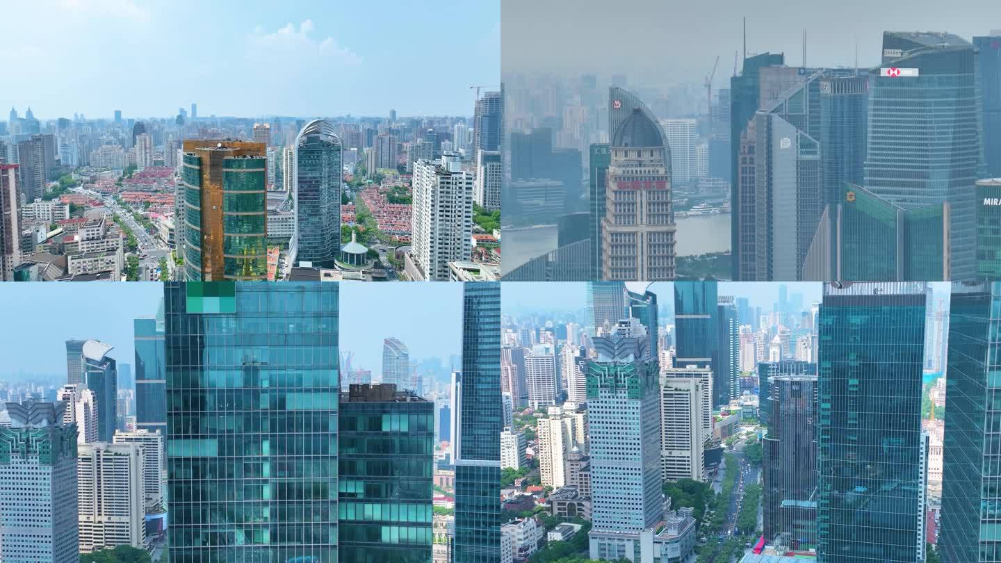 上海市外滩陆家嘴高楼大厦摩天大楼俯视城市