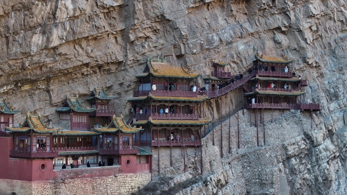 悬空寺大同宣传片素材山西文旅片头悬崖寺庙