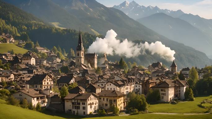 阿尔卑斯小镇 ：高山小镇的四季变换