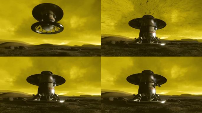 3D动画显示金星9号太空探测器降落在金星上