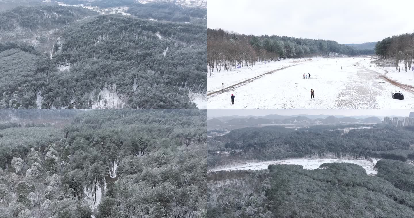 贵阳贵阳雪景贵阳都溪林场雪景公园雪景