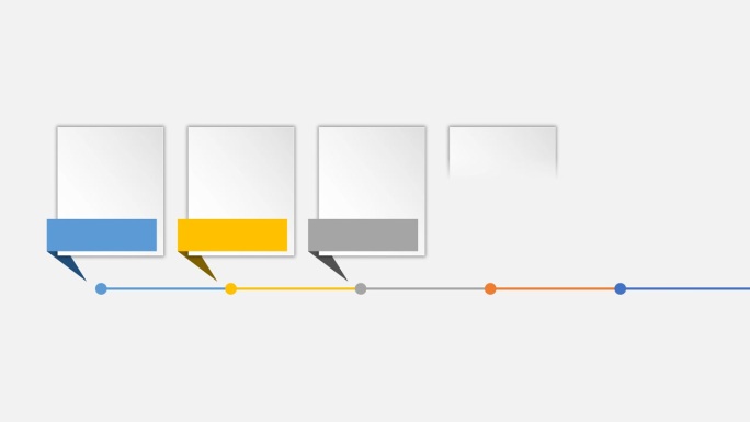 动画空白形状设计信息图表时间线模板上的灰色背景。