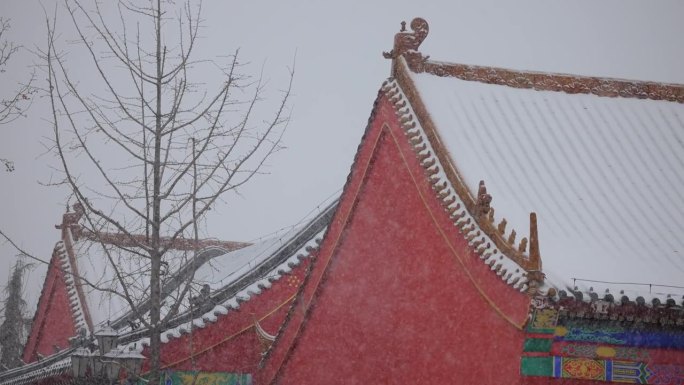 中国传统风格的雪亭