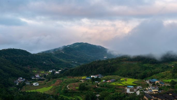 陕西安康凤堰古梯田日出云海延时