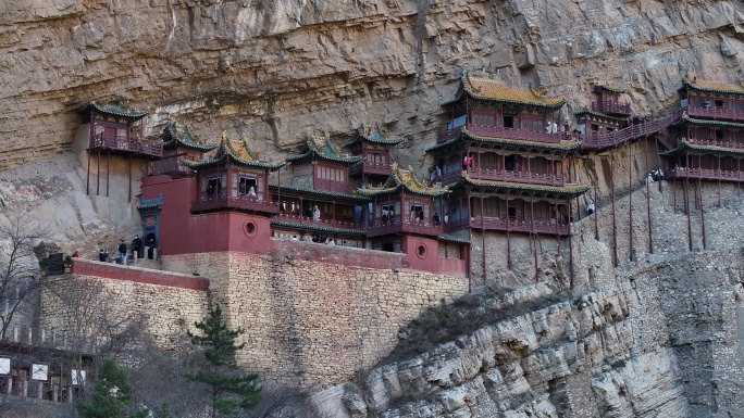 悬空寺大同宣传片素材山西文旅片头悬崖寺庙