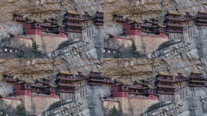 悬空寺大同宣传片素材山西文旅片头悬崖寺庙