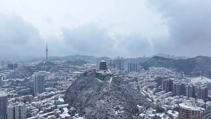 贵阳东山寺雪景东山寺雪景