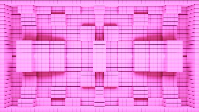 【裸眼3D】粉色立体光影方块凹凸浪漫空间