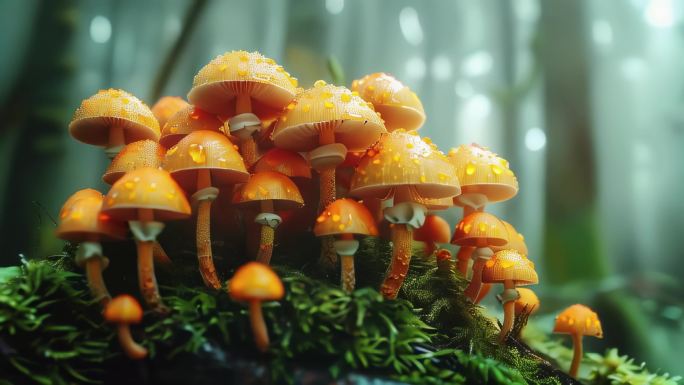 蘑菇森林真菌植物惊蛰春分春日时光菌菇生长