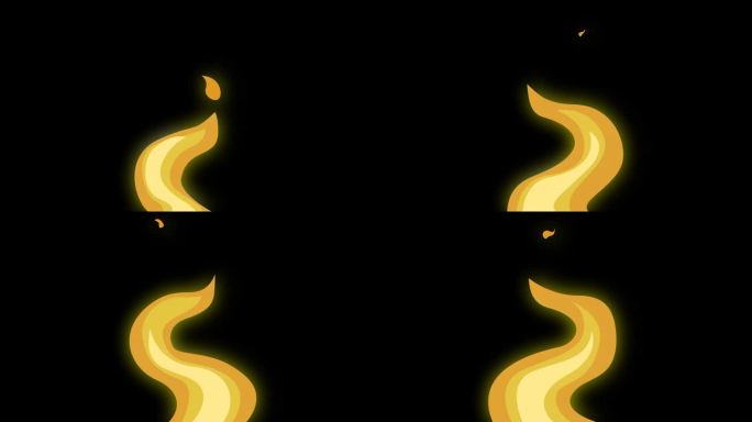 一个明亮燃烧的火焰的2d动画