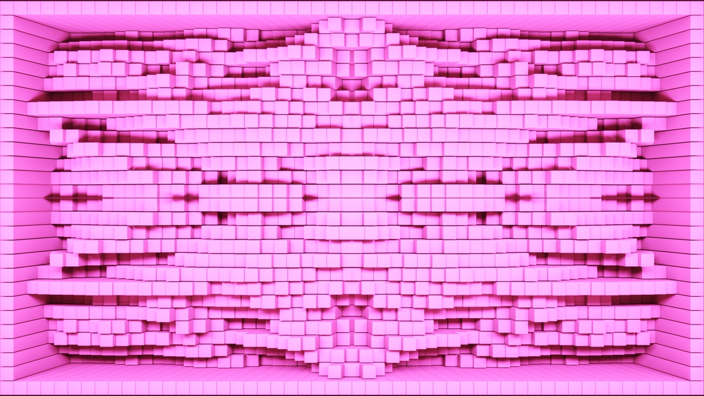 【裸眼3D】粉色立体律动光影浪漫方体空间