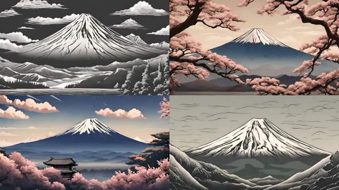 富士山 插画