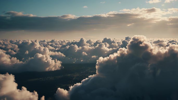 天空大气云层白云云雾云朵阳光航拍三维2