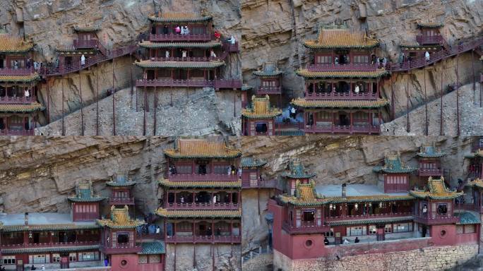 悬空寺大同宣传片素材山西文旅片头悬崖寺庙