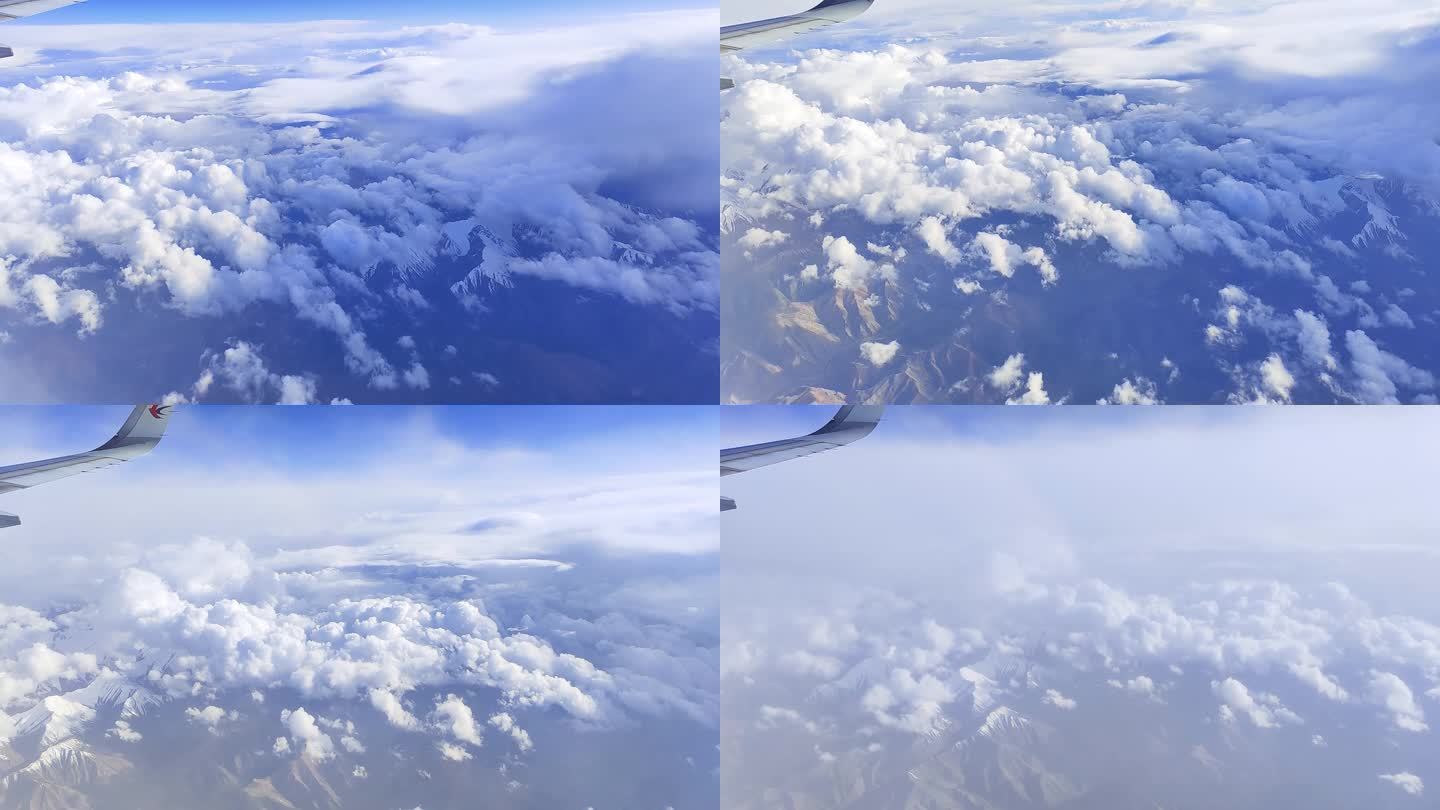 飞机上俯瞰天山山脉