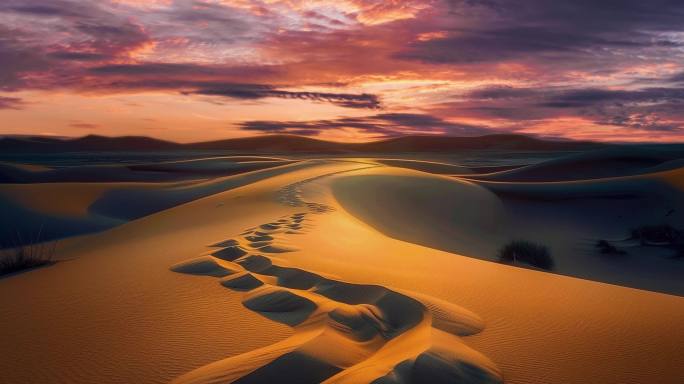 沙漠风光、沙漠日出日落一带一路