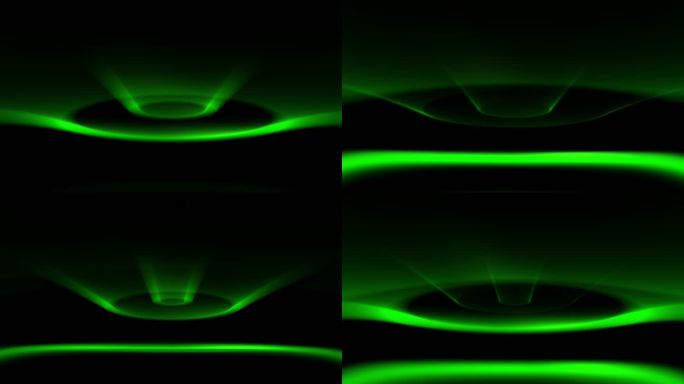 带通道 绿色辉光 圆形散开光线 激光扫描
