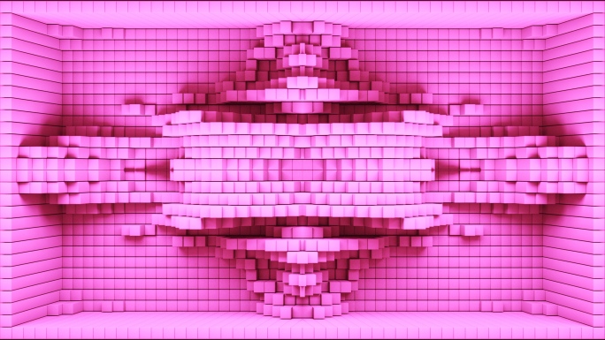 【裸眼3D】粉色立体律动光影浪漫凹凸空间