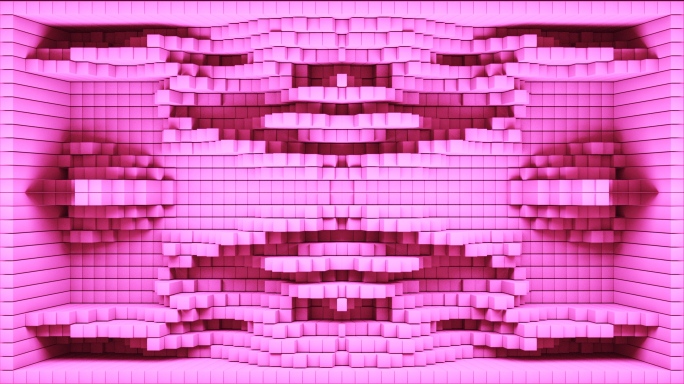 【裸眼3D】粉色立体律动光影浪漫凹凸空间