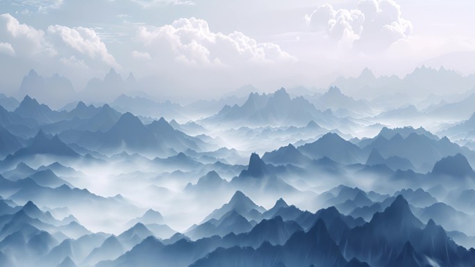 水墨画 风景 水墨山 万重山 水墨山风景