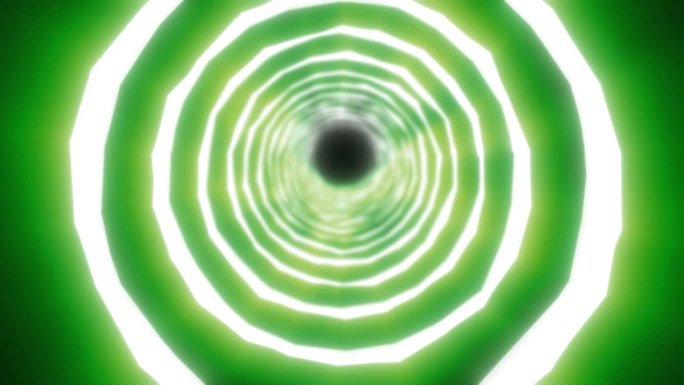 黑屏上闪着绿光的隧道动画。