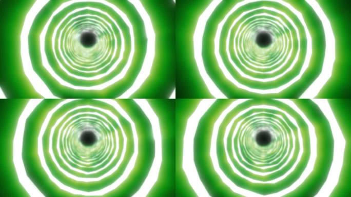 黑屏上闪着绿光的隧道动画。