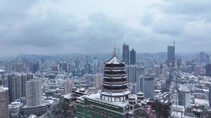 贵阳东山寺雪景东山寺雪景