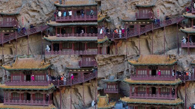 悬空寺大同宣传片素材山西文旅片头悬崖寺庙