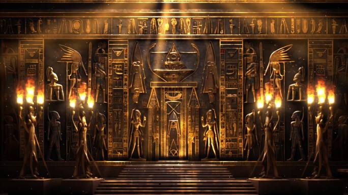 金色立体埃及背景视频3