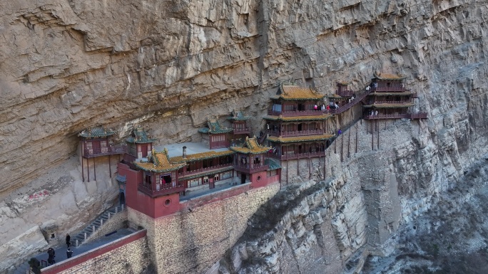 悬空寺大同宣传片素材山西文旅片头悬崖寺庙