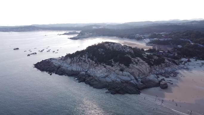 福州渔村 旅游观光 风力发电 海边航拍