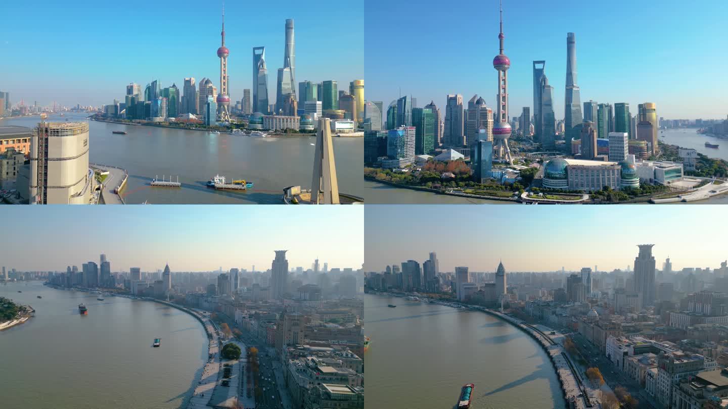 上海外滩乍浦路桥黄浦江苏州河陆家嘴风景视