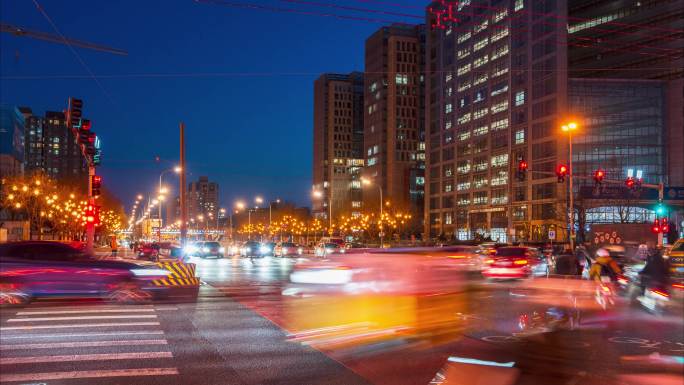 广安门内 菜市口车流 夜景延时