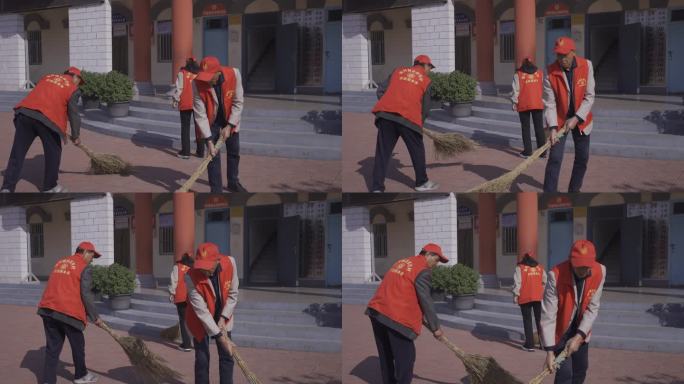 【原创】红马甲清洁家园打扫卫生