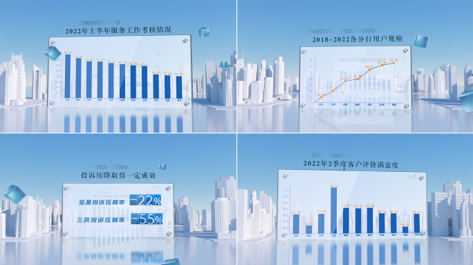 干净整洁城市图表数据直方图柱形图