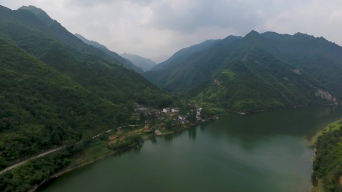 航拍襄阳南河小三峡自然山水风光