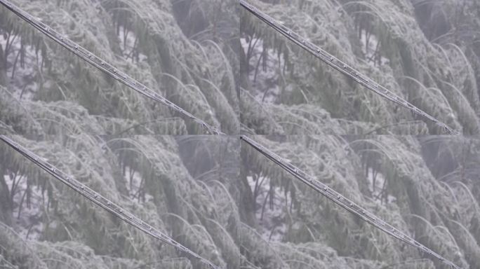 山区冬天寒潮冷空气电力电线结冰冻雨灾害