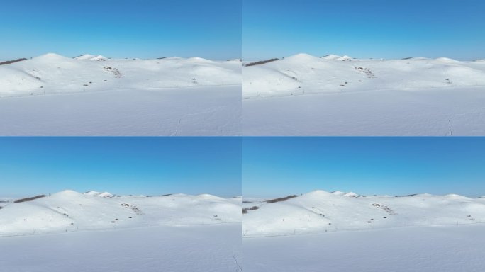 呼伦贝尔冬季雪山原野风光