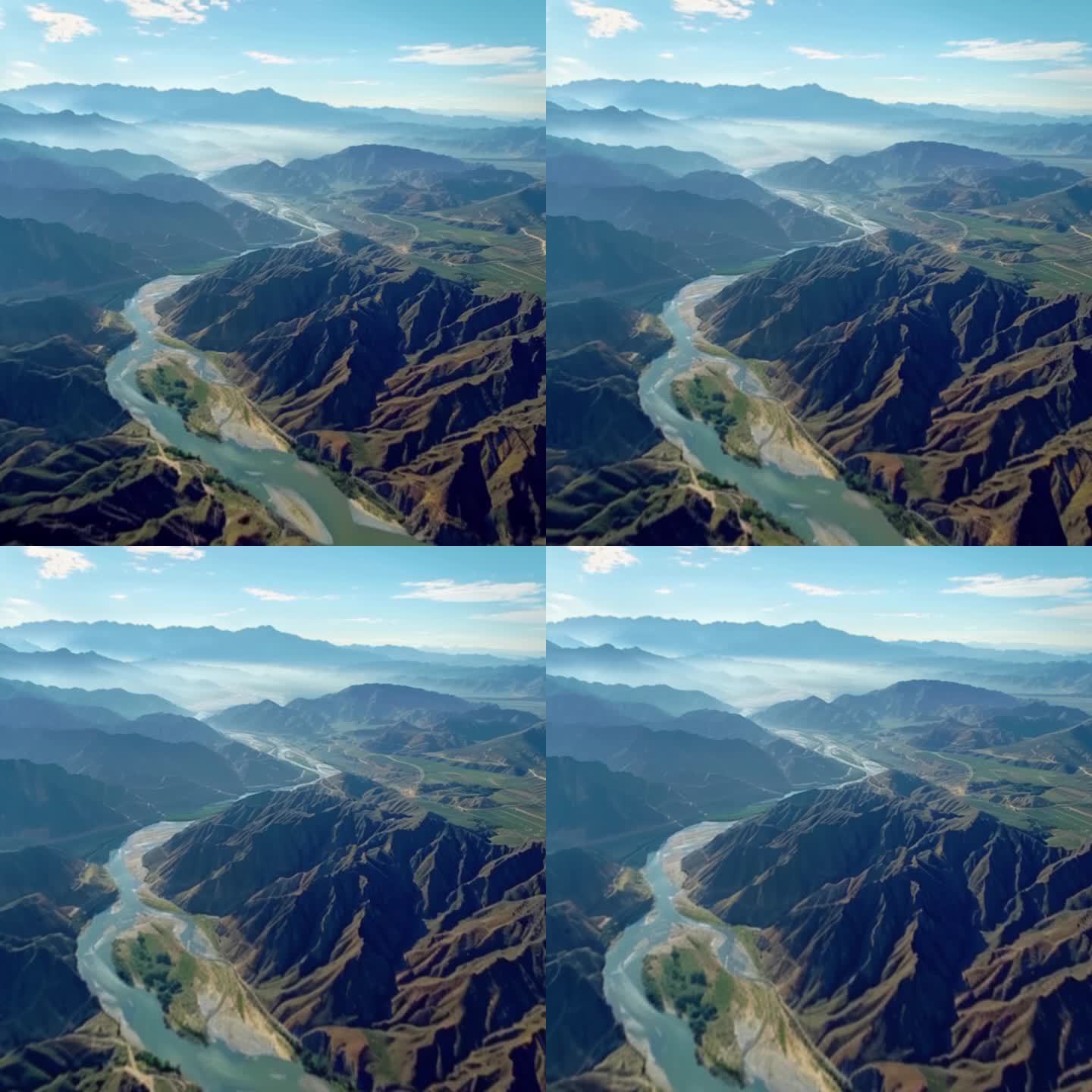 黄河流域 航拍长江 壮丽山河 地形山脉