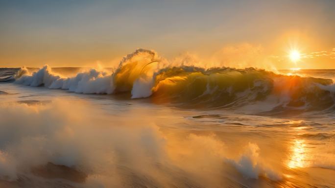 金色海浪 斜阳下的金色海浪：一场视觉盛宴