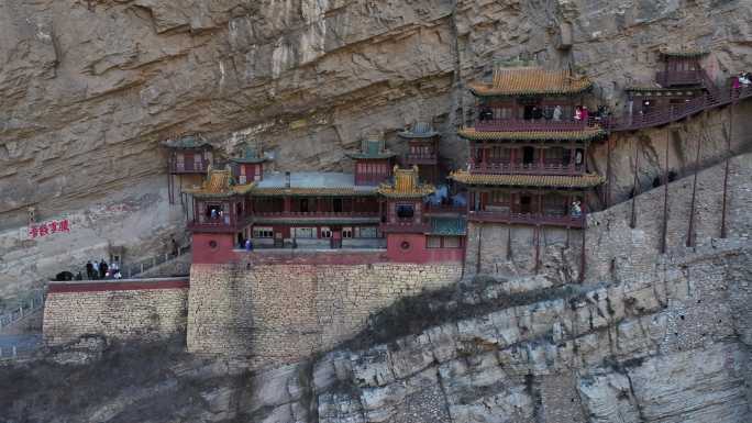 悬空寺大同宣传片素材山西文旅片头悬崖寺庙