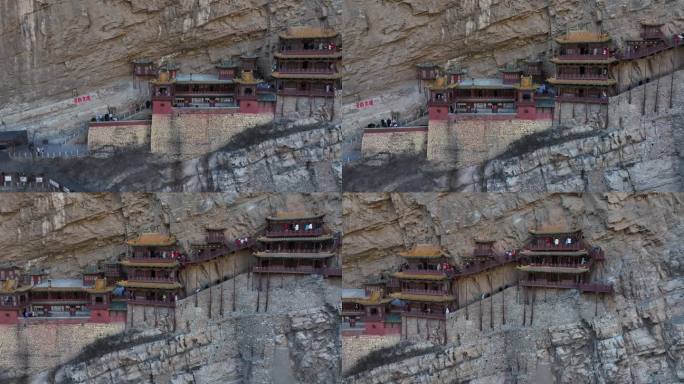 悬空寺大同宣传片素材山西文旅片头悬崖寺庙