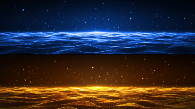 两款粒子海洋颁奖晚会盛典大屏幕背景8k