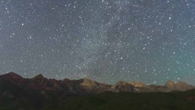 云南丽江龙女湖玉龙雪山星空延时