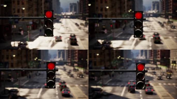 城市街道上的红绿灯