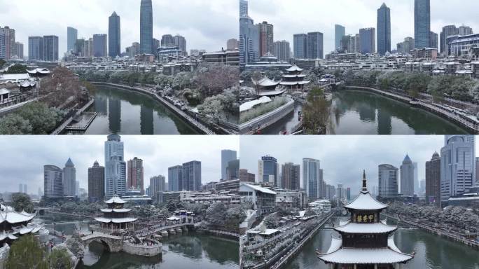 贵阳甲秀楼雪景贵阳雪景南明河雪景