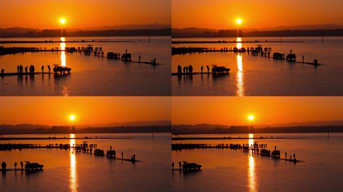 洛阳陆浑水库夕阳