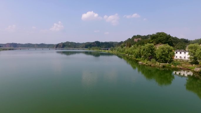 航拍襄阳南河小三峡自然山水风光